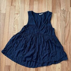 Melrose and Market Sleeveless Babydoll Peasant Top Womens Medium Blue Romantic